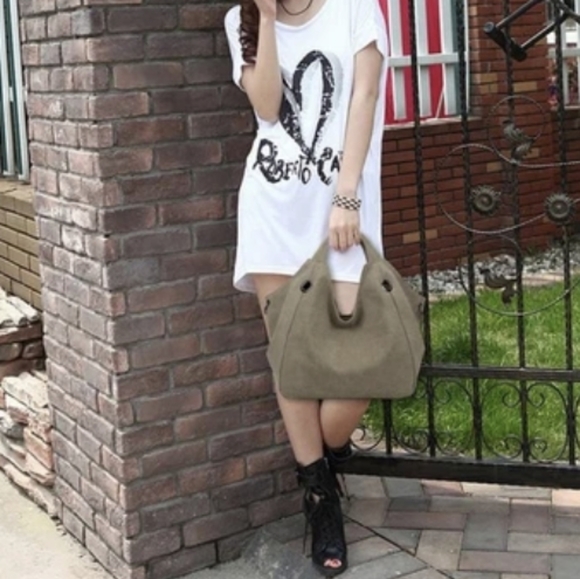 Love Handbags Handbags - NEW! Casual Canvas Hobo Bag